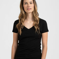 Women's Fine Jersey V-Neck T-Shirt Thumbnail