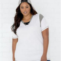Women's Curvy Lace Up Fine Jersey Tee Thumbnail